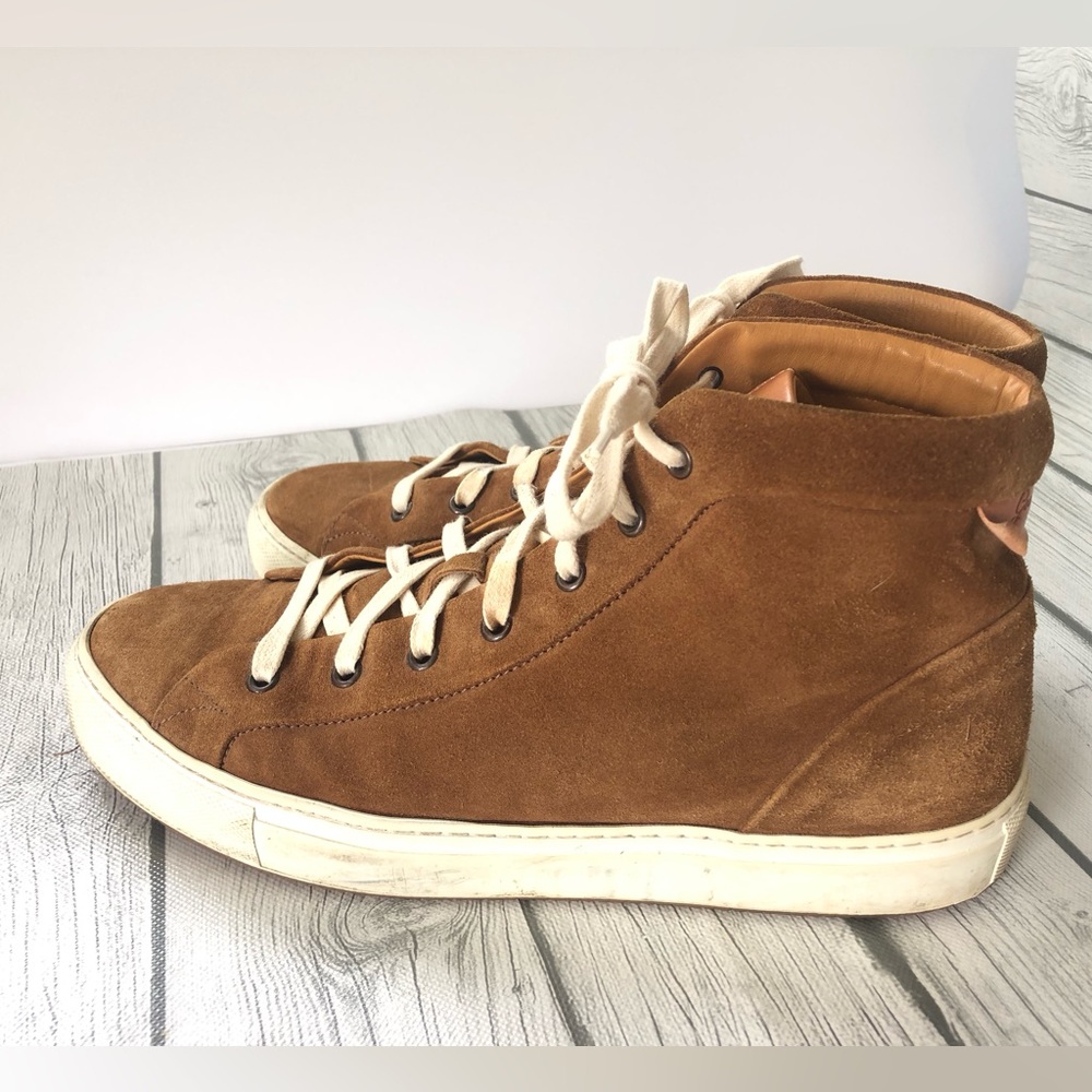 Good Man Brand Sneakers Tan Suede High Top size 10.5 Made in Italy